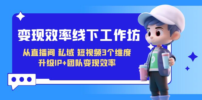 变现-效率线下工作坊，从直播间、私域、短视频3个维度 升级IP+团队变现效率-网创资源库