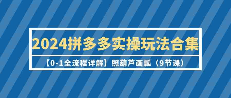 2024拼多多实操玩法合集【0-1全流程详解】照葫芦画瓢（9节课）-网创资源库