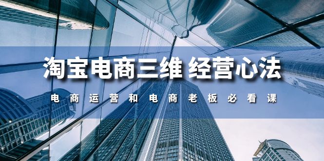 淘宝电商三维经营心法：电商运营和电商老板必看课（59节课）-网创资源库