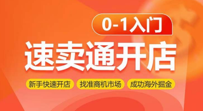 速卖通开店0-1入门，新手快速开店 找准商机市场 成功海外掘金-网创资源库
