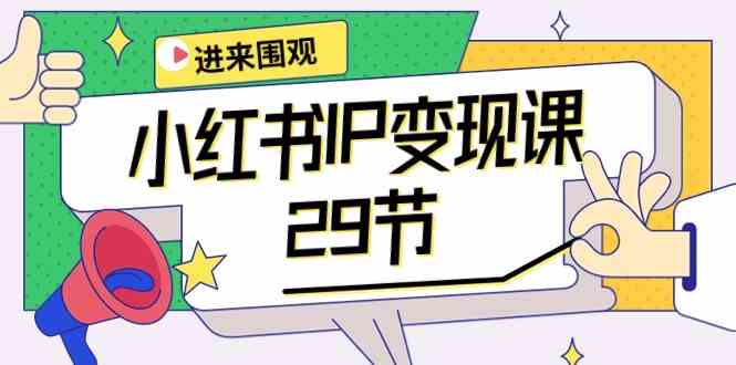 小红书IP变现课：开店/定位/IP变现/直播带货/爆款打造/涨价秘诀/等等/29节-网创资源库