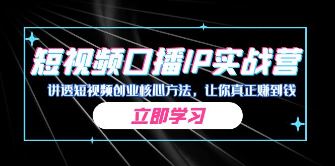 某收费培训：短视频口播IP实战营，讲透短视频创业核心方法，让你真正赚到钱-网创资源库