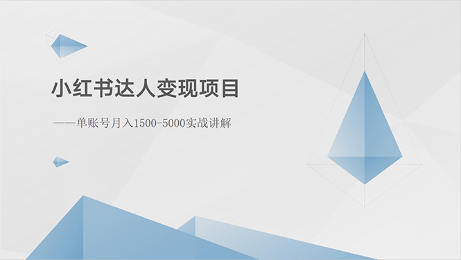 （10720期）小红书达人变现项目：单账号月入1500-3000实战讲解-网创资源库