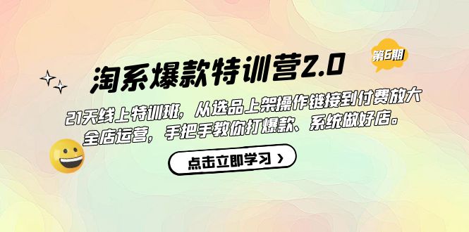 淘系爆款特训营2.0【第六期】从选品上架到付费放大 全店运营 打爆款 做好店-网创资源库