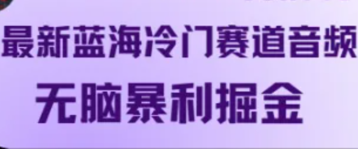 最新蓝海冷门赛道音频，无脑暴利掘金-网创资源库