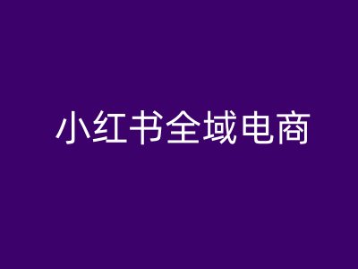 小红书全域电商，小红书电商教程-网创资源库