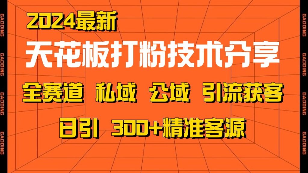 天花板打粉技术分享免费矩阵自热技术日引2000+精准客户-网创资源库