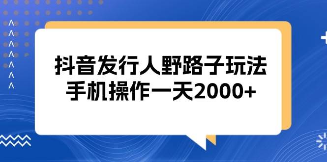 （13220期）抖音发行人野路子玩法，手机操作一天2000+-网创资源库