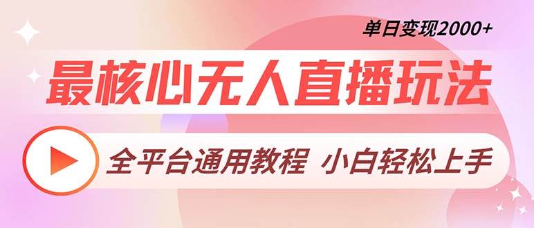 （13221期）最核心无人直播玩法，全平台通用教程，单日变现2000+-网创资源库