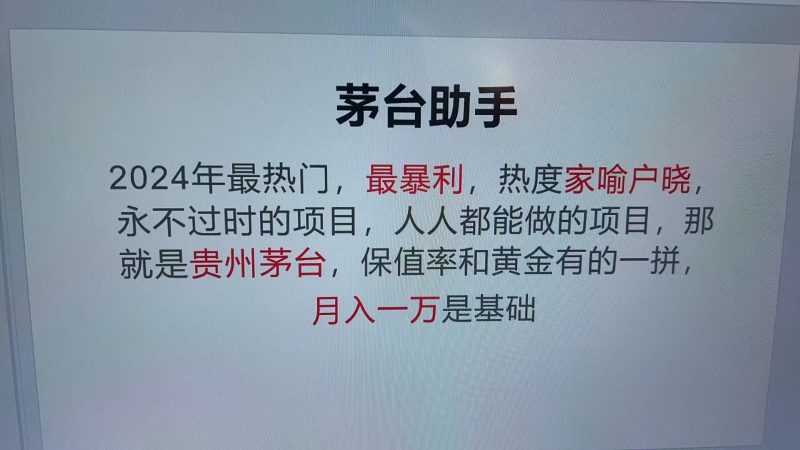 魔法贵州茅台代理，抛开传统玩法，使用科技命中率极高，单瓶利润1000+-网创资源库