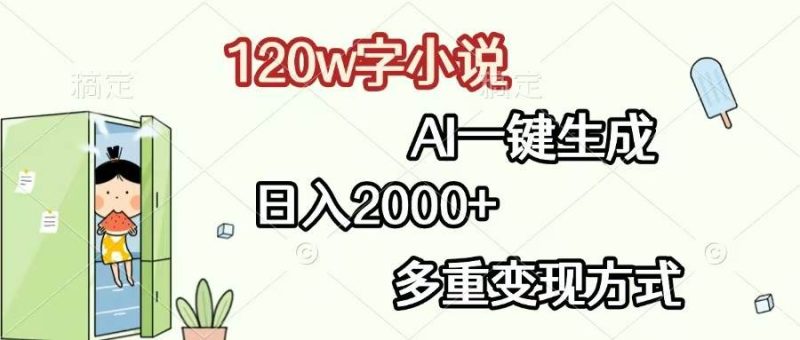 120w字小说，AI一键生成，日入2000+，多重变现方式-网创资源库