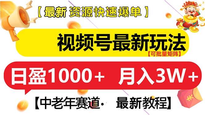 视频号最新玩法 中老年赛道 月入3W+-网创资源库