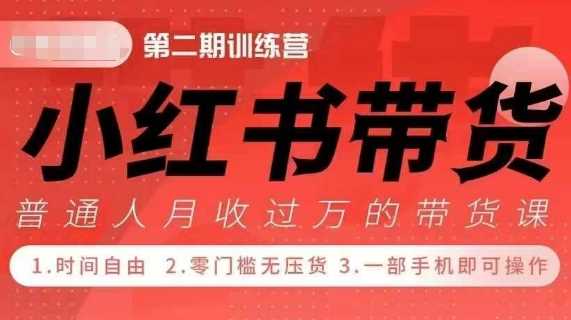 小Red书带货42天训练营 2.0版，宝妈+自由职+上班族+大学生，提高副业收入的大红利项目-网创资源库