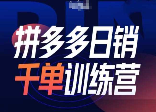 拼多多日销千单训练营第31期-微付费带免费流玩法-网创资源库