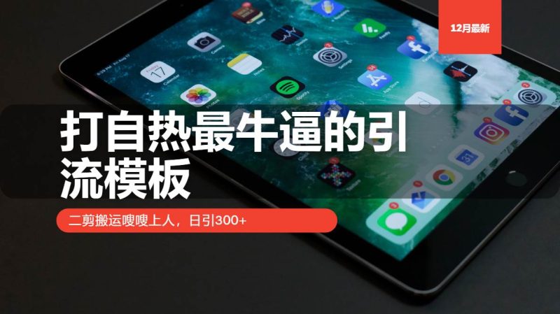 打自热最牛逼的引流模板，二剪搬运嗖嗖上人，日引300+-网创资源库