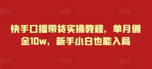 快手口播带货实操教程，单月佣金10w，新手小白也能入局-网创资源库