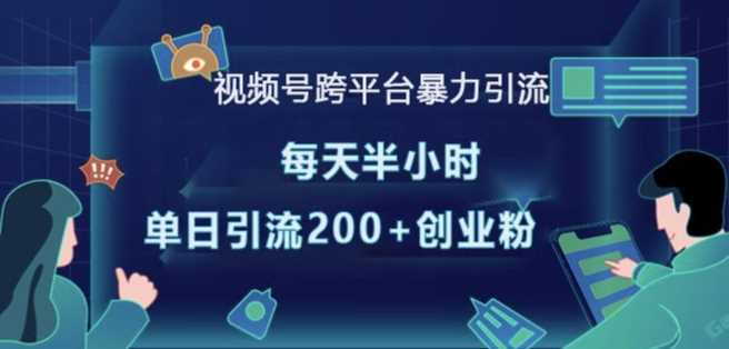 视频号跨平台暴力引流，每天半小时，单日引流200+精准创业粉-网创资源库