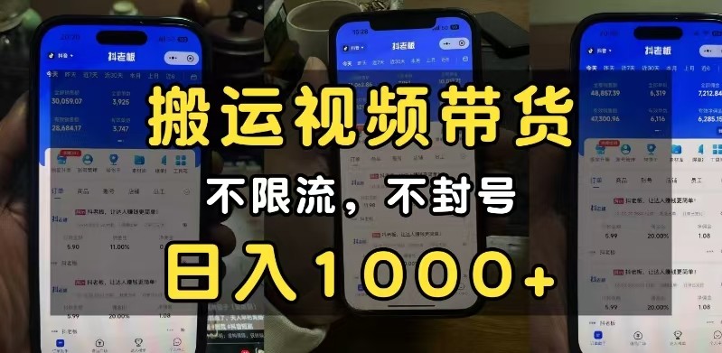 小白必看搬运视频带货玩法，不限流，不封号，纯自然流，日入1000+-网创资源库