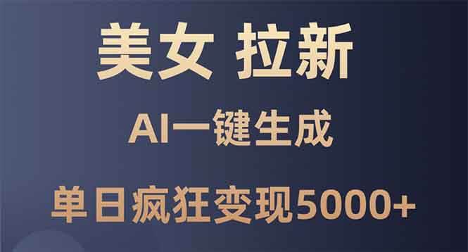 美女暴力拉新，通过AI一键生成，单日疯狂变现5000+，纯小白一学就会！-网创资源库