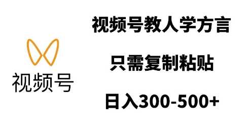 视频号教人学方言，只需复制粘贴，日入多张-网创资源库