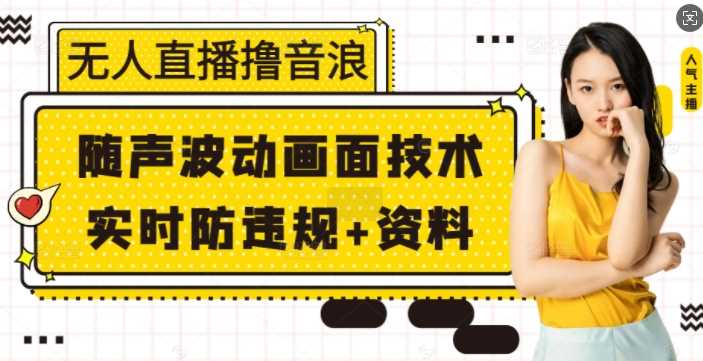无人直播撸音浪+随声波动画面技术+实时防违规+资料【揭秘】-网创资源库
