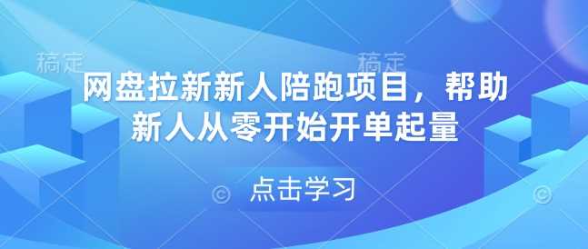 网盘拉新新人陪跑项目，帮助新人从零开始开单起量-网创资源库