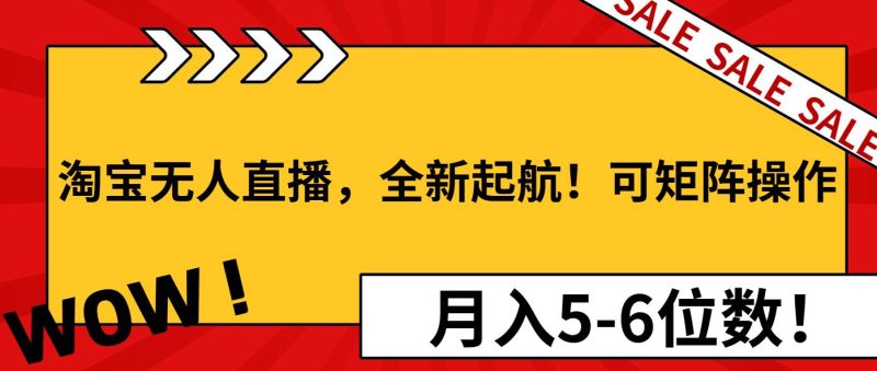 淘宝无人直播，全新起航！可矩阵操作，月入5-6位数！-网创资源库