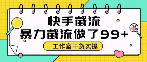 快手暴力截流玩法，全自动无需人工，每日单号50+精准客资【揭秘】-网创资源库