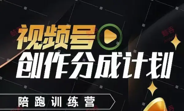 视频号创作分成计划陪跑训练营，手把手教会你如何制作视频，细水长流型项目-网创资源库