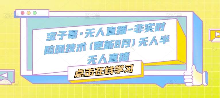 宝子哥·无人直播-非实时防风技术(更新25年5月)无人半无人直播-网创资源库