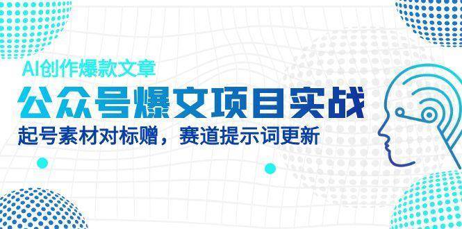 公众号爆文项目实战，AI创作爆款文章，起号素材对标赠（附赛道AI提示词）-网创资源库