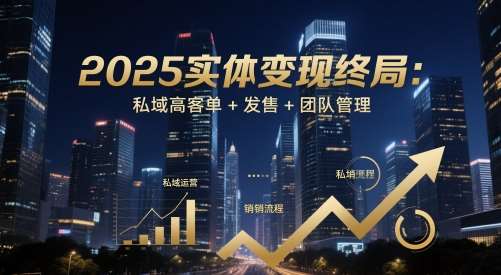 2025实体变现终局：私域高客单+发售+团队管理-网创资源库