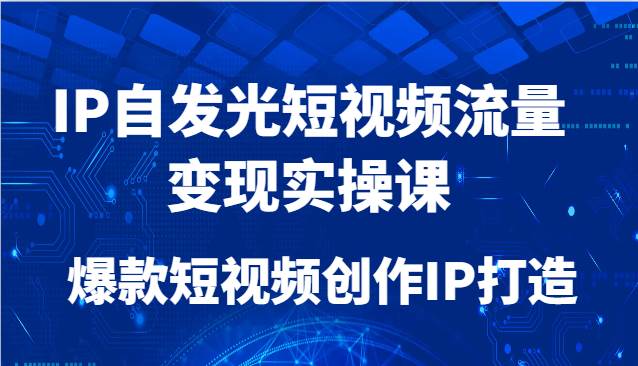 IP自发光短视频流量变现实操课，爆款短视频创作IP打造-网创资源库