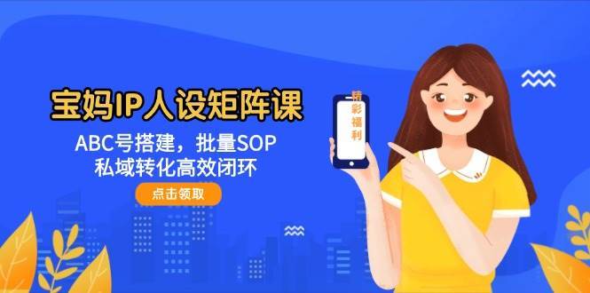 宝妈IP人设矩阵课：ABC号搭建，批量SOP，私域转化高效闭环-网创资源库