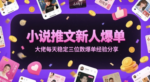 小说推文新人爆单大佬每天稳定三位数爆单经验分享-网创资源库
