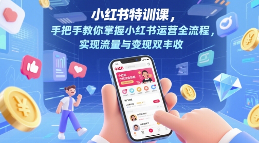 小红书特训课，手把手教你掌握小红书运营全流程，实现流量与变现双丰收-网创资源库