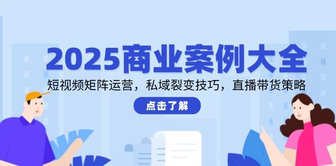 2025商业案例大全，短视频矩阵运营，私域裂变技巧，直播带货策略-网创资源库