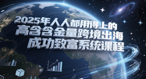 2025年人人都用得上的高含金量跨境出海成功致富系统课程-网创资源库