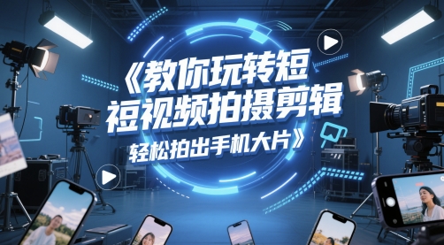 教你玩转短视频拍摄剪辑，轻松拍出手机大片-网创资源库