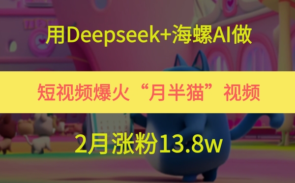 用Deepseek+海螺AI做短视频爆火“月半猫”视频，2月涨粉13.8w-网创资源库