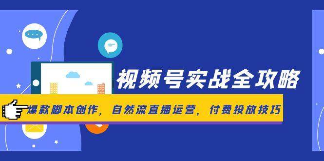 视频号实战全攻略，爆款脚本创作，自然流直播运营，付费投放技巧-网创资源库