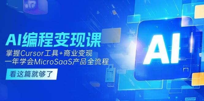 AI编程变现课：掌握Cursor工具+商业变现，一年学会MicroSaaS产品全流程-网创资源库