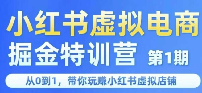 小红书虚拟电商掘金特训营第1期，从0到1，带你玩转小红书虚拟店铺-网创资源库