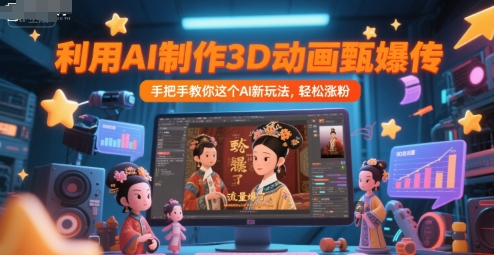 利用AI制作3D动画甄嬛传，流量爆了，手把手教你这个AI新玩法，轻松涨粉-网创资源库