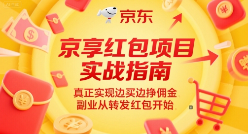 京享红包项目实战指南，真正实现边买边挣佣金，副业从转发红包开始-网创资源库