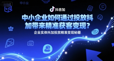 中小企业如何通过投放抖加带来精准获客变现？企业实体抖加投放精准变现秘籍-网创资源库