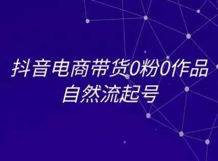 抖音电商带货0粉0作品自然流起号，抖音电商教程-网创资源库