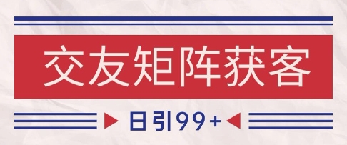 小红书某音交友赛道引流获客 自热矩阵日引200+【揭秘】-网创资源库