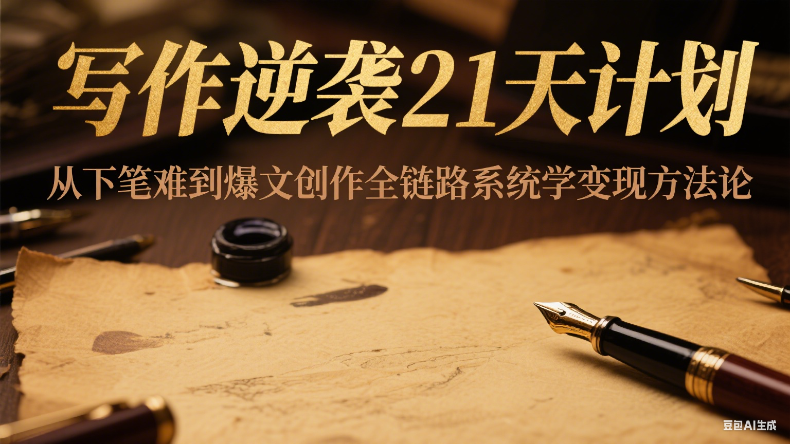 写作逆袭21天计划：从下笔难到爆文创作全链路系统学变现方法论-网创资源库