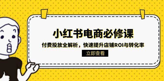 小红书电商必修课：付费投放全解析，快速提升店铺ROI与转化率-网创资源库